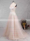 Tulle V-neck Ball Gown Sweep Train Appliques Lace Wedding Dresses #UKM00023220
