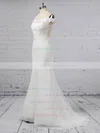 Lace Chiffon Off-the-shoulder Trumpet/Mermaid Sweep Train Sashes / Ribbons Wedding Dresses #UKM00023358