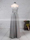 A-line V-neck Chiffon Floor-length Ruffles Bridesmaid Dresses #UKM01013533