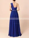 A-line One Shoulder Chiffon Floor-length Beading Bridesmaid Dresses #UKM01013586