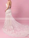 Trumpet/Mermaid Sweetheart Lace Tulle Watteau Train Sashes / Ribbons Wedding Dresses #UKM00023140