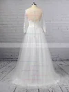 A-line Scoop Neck Tulle Floor-length Appliques Lace Wedding Dresses #UKM00023348
