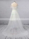 A-line Off-the-shoulder Organza Asymmetrical Appliques Lace Wedding Dresses #UKM00023363