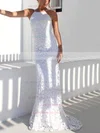 Lace Scoop Neck Trumpet/Mermaid Sweep Train Wedding Dresses #UKM00023479