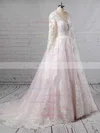 Tulle V-neck Ball Gown Sweep Train Appliques Lace Wedding Dresses #UKM00023379