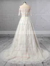 Lace Off-the-shoulder Princess Sweep Train Wedding Dresses #UKM00023397