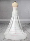 Lace Satin Off-the-shoulder Sheath/Column Sweep Train Appliques Lace Wedding Dresses #UKM00023445