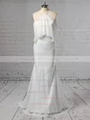 Lace Chiffon Off-the-shoulder Trumpet/Mermaid Sweep Train Wedding Dresses #UKM00023466