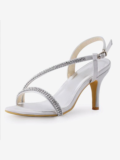 Women's Sandals Cone Heel Satin Wedding Shoes #UKM03030892