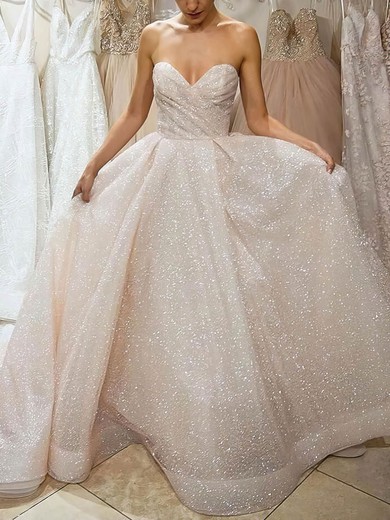 Glitter Sweetheart Princess Court Train Prom Dresses #UKM020106540