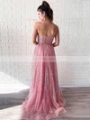 Glitter Sweetheart A-line Floor-length Beading Prom Dresses #UKM020106544