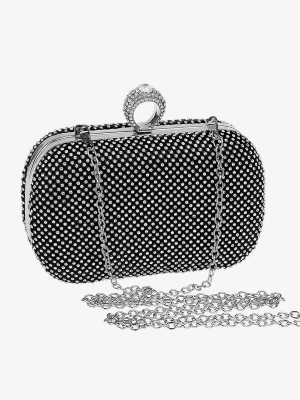 Black Wedding Crystal/ Rhinestone Crystal/ Rhinestone Personalized Handbags #UKM03160296