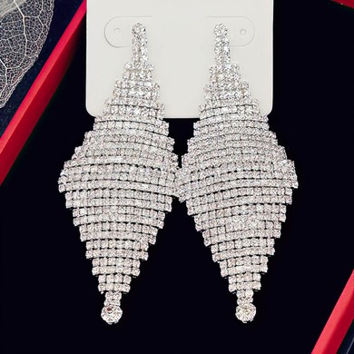 Ladies' Crystal Silver Pierced Earrings #UKM03080165
