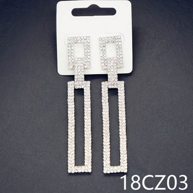 Ladies' Crystal Silver Pierced Earrings #UKM03080167