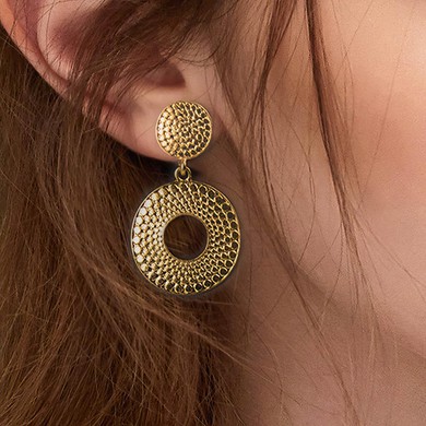 Ladies' Alloy Gold Pierced Earrings #UKM03080171
