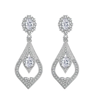 Ladies' Copper White Pierced Earrings #UKM03080182