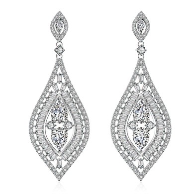 Ladies' Zircon White Pierced Earrings #UKM03080185