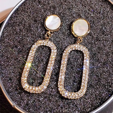 Ladies' Alloy Gold Pierced Earrings #UKM03080188