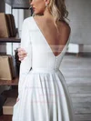 Stretch Crepe Scoop Neck A-line Asymmetrical Buttons Wedding Dresses #UKM00023490