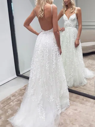 Lace Off Shoulder Sheath 3/4 Sleeves Wedding Dresses with Sweep Train PW186