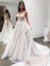 Organza Sweetheart Princess Sweep Train Flower(s) Wedding Dresses #UKM00023530