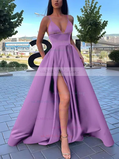 Evening gown with outlet slit