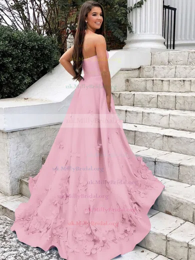 Light pink clearance strapless prom dress