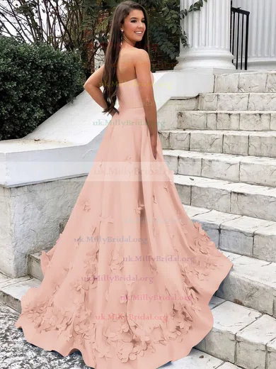 Rose gold puffy prom dress sale