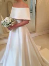 Ball Gown/Princess Off-the-shoulder Satin Sweep Train Wedding Dresses #UKM00023594