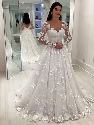 Long Sleeve Wedding Dresses Lace Bridal Gowns Millybridal UK