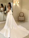 Ball Gown Straight Satin Court Train Wedding Dresses With Bow #UKM00023734