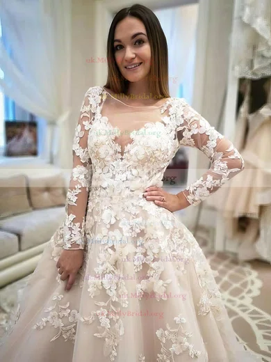 Ball gown with hot sale lace sleeves