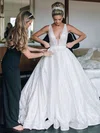Ball Gown V-neck Glitter Court Train Wedding Dresses With Beading #UKM00023806