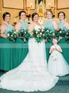 Chiffon Scoop Neck A-line Floor-length Appliques Lace Bridesmaid Dresses #UKM01013779