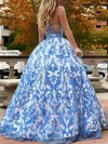 Lace Scoop Neck Princess Floor-length Pockets Prom Dresses #UKM020106790