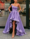 Silk-like Satin One Shoulder A-line Asymmetrical Pockets Prom Dresses #UKM020106957