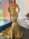 Stretch Crepe Square Neckline Trumpet/Mermaid Sweep Train Prom Dresses #UKM020107045