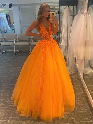 bright orange prom dresses