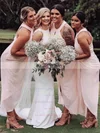 Chiffon Scoop Neck A-line Ankle-length Bridesmaid Dresses #UKM01013844