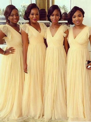 yellow beach bridesmaid dresses