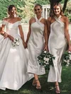 Silk-like Satin Halter A-line Ankle-length Bridesmaid Dresses #UKM01013915