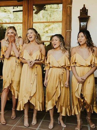 Soft yellow hot sale bridesmaid dresses