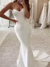 Stretch Crepe Sweetheart Trumpet/Mermaid Sweep Train Appliques Lace Wedding Dresses #UKM00023955