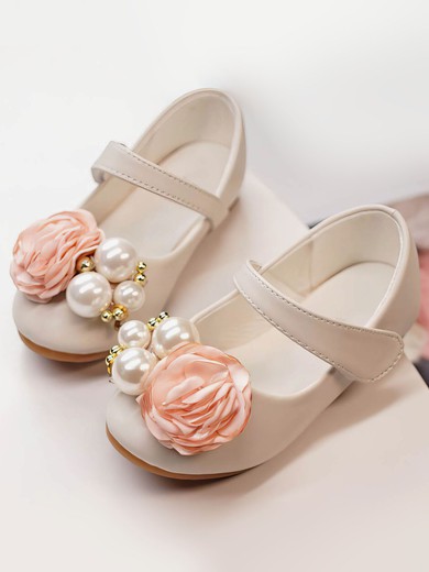 Kids' Closed Toe PVC Flower Flat Heel Girl Shoes #UKM03031498