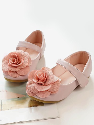 Kids' Closed Toe PVC Flower Flat Heel Girl Shoes #UKM03031505