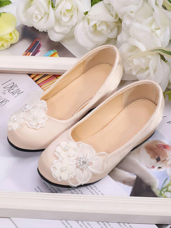 Kids' Pumps Cloth Flower Chunky Heel Girl Shoes #UKM03031512