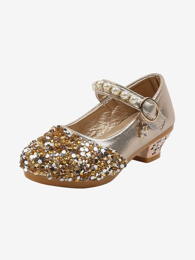 Kids' Flats PVC Crystal Low Heel Girl Shoes #UKM03031521
