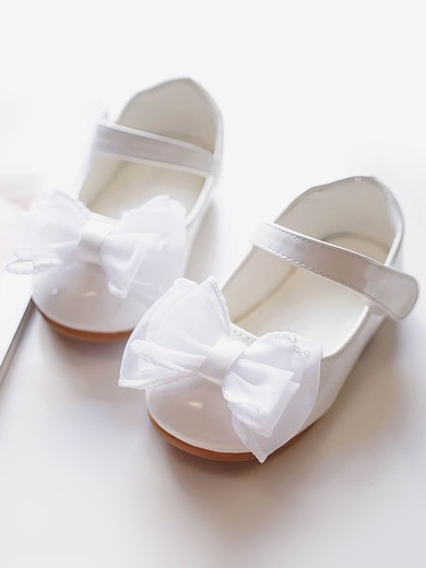 Kids' Flats PVC Bowknot Flat Heel Girl Shoes #UKM03031525