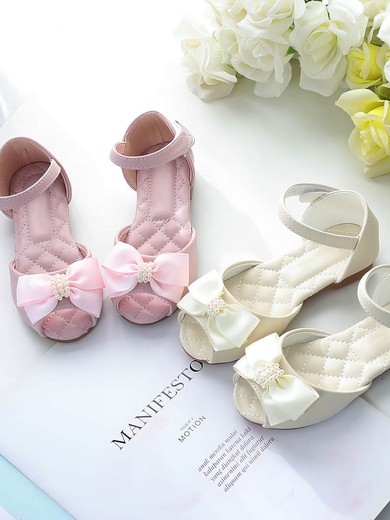 Kids' Sandals PVC Bowknot Flat Heel Girl Shoes #UKM03031526