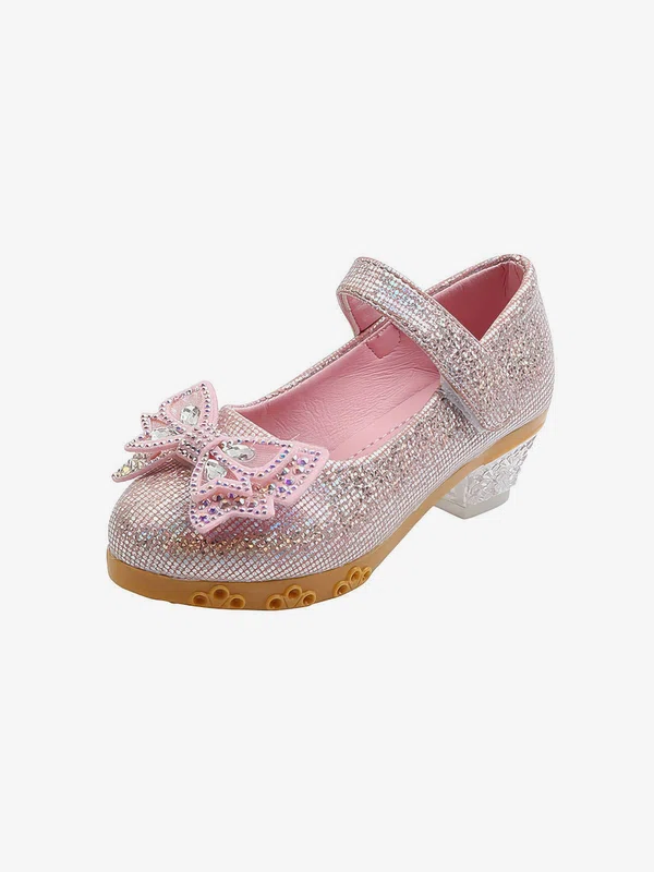 Kids' Flats Leatherette Rhinestone Flat Heel Girl Shoes #UKM03031528